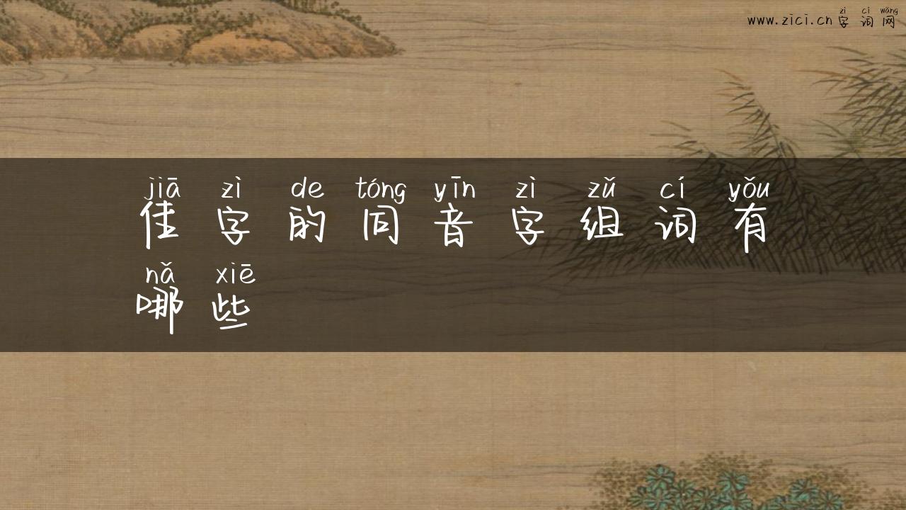 佳字的同音字组词有哪些