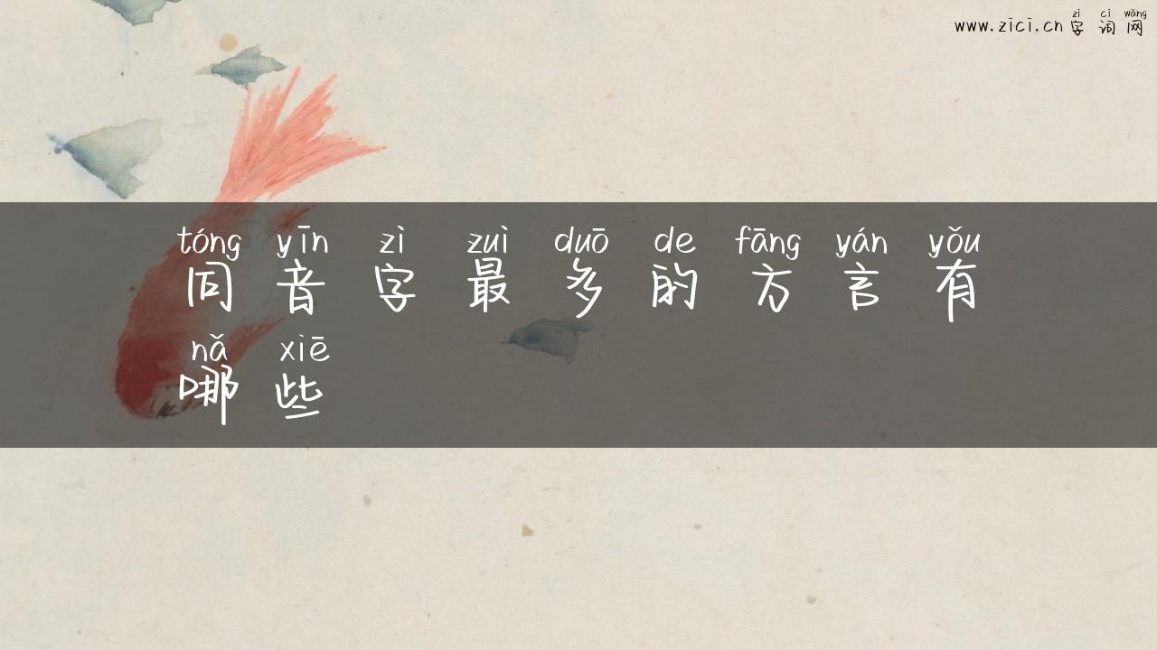 同音字最多的方言有哪些