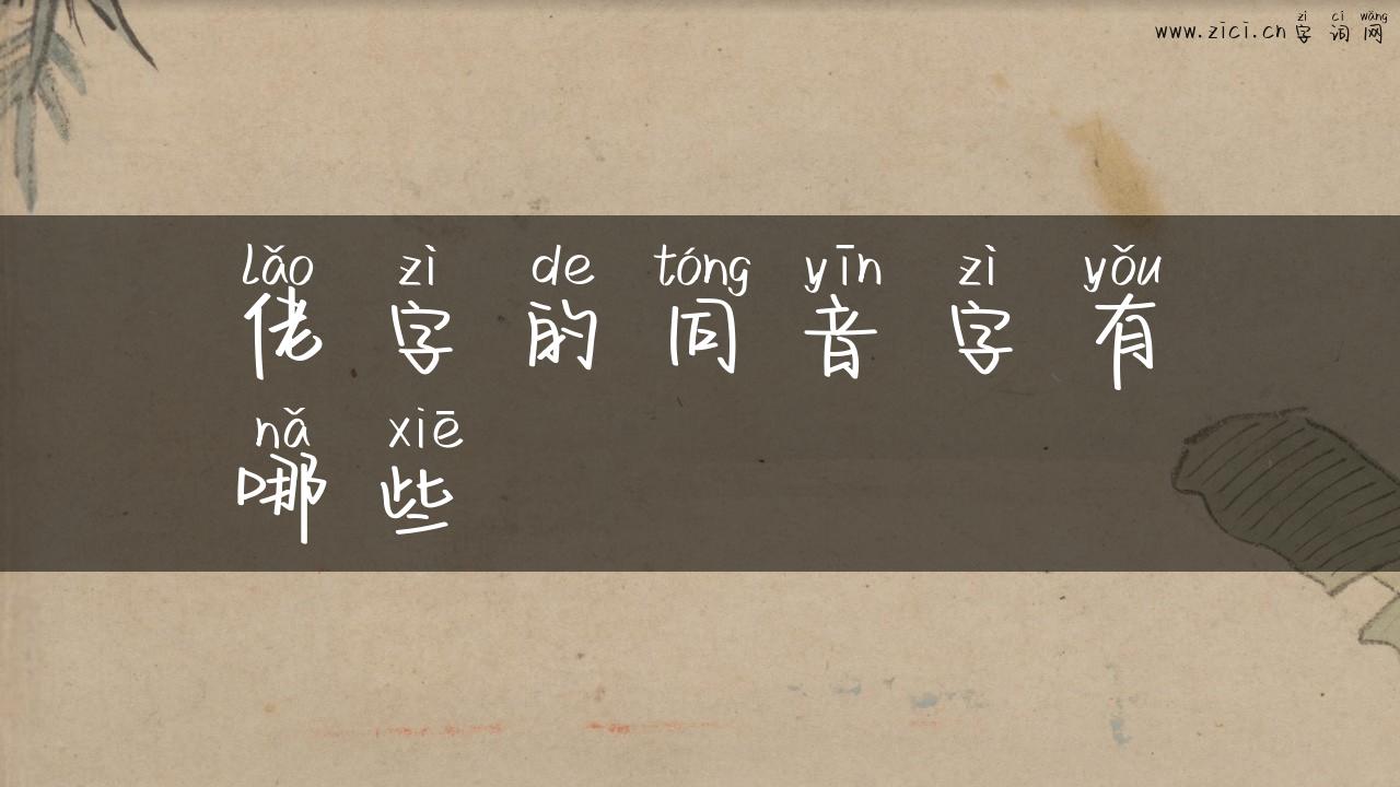 佬字的同音字有哪些