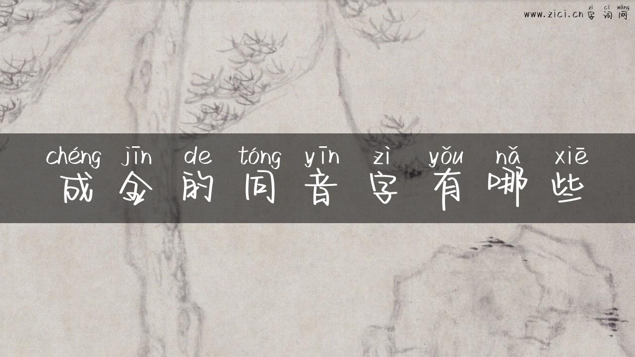成金的同音字有哪些