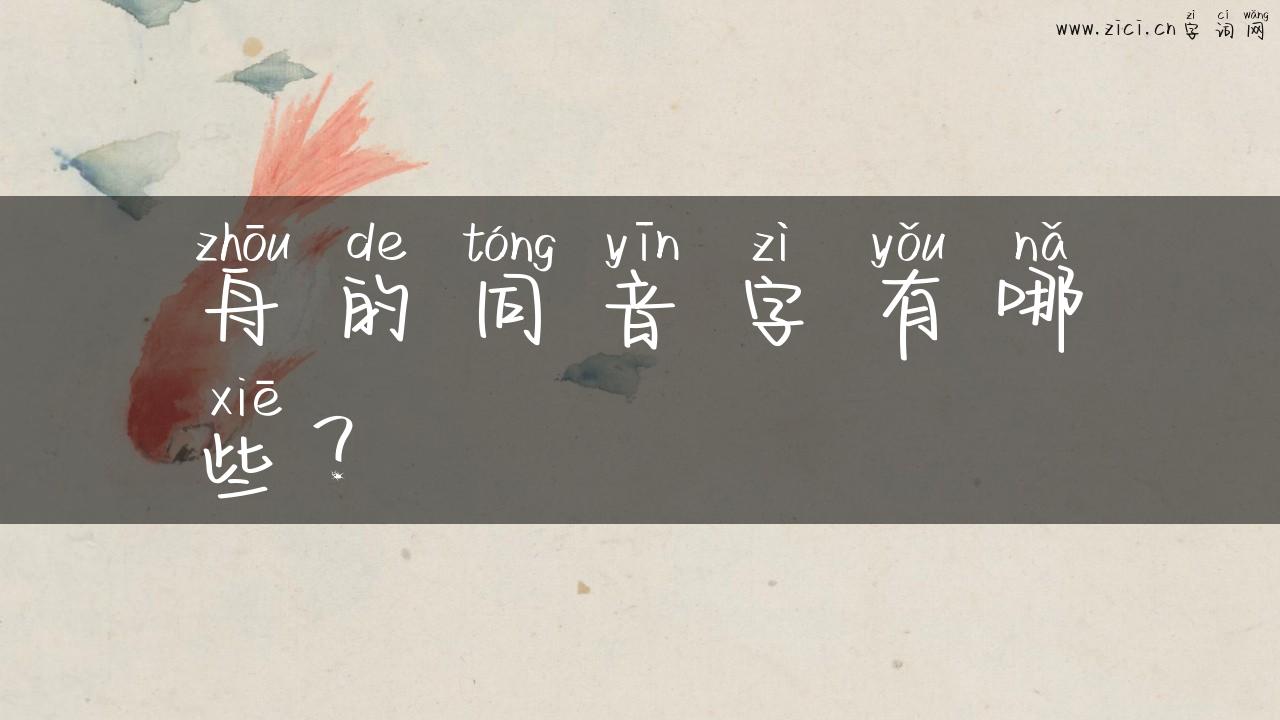 舟的同音字有哪些？