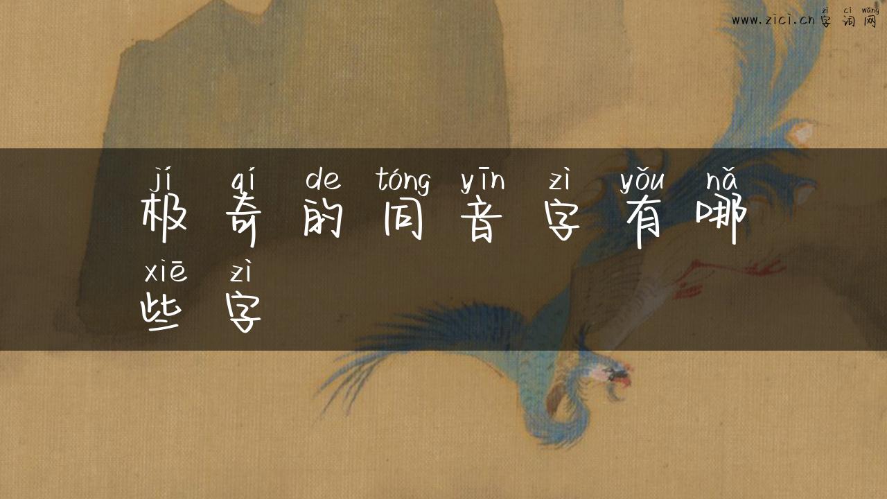 极奇的同音字有哪些字