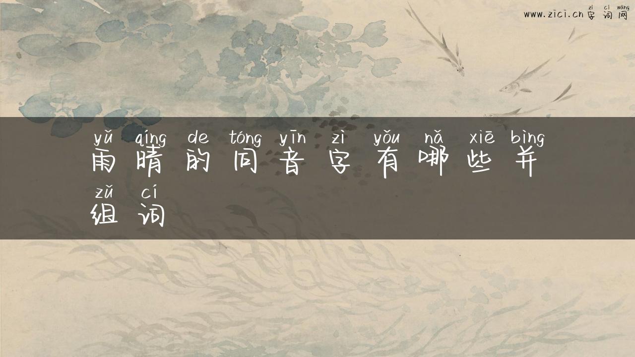 雨晴的同音字有哪些并组词
