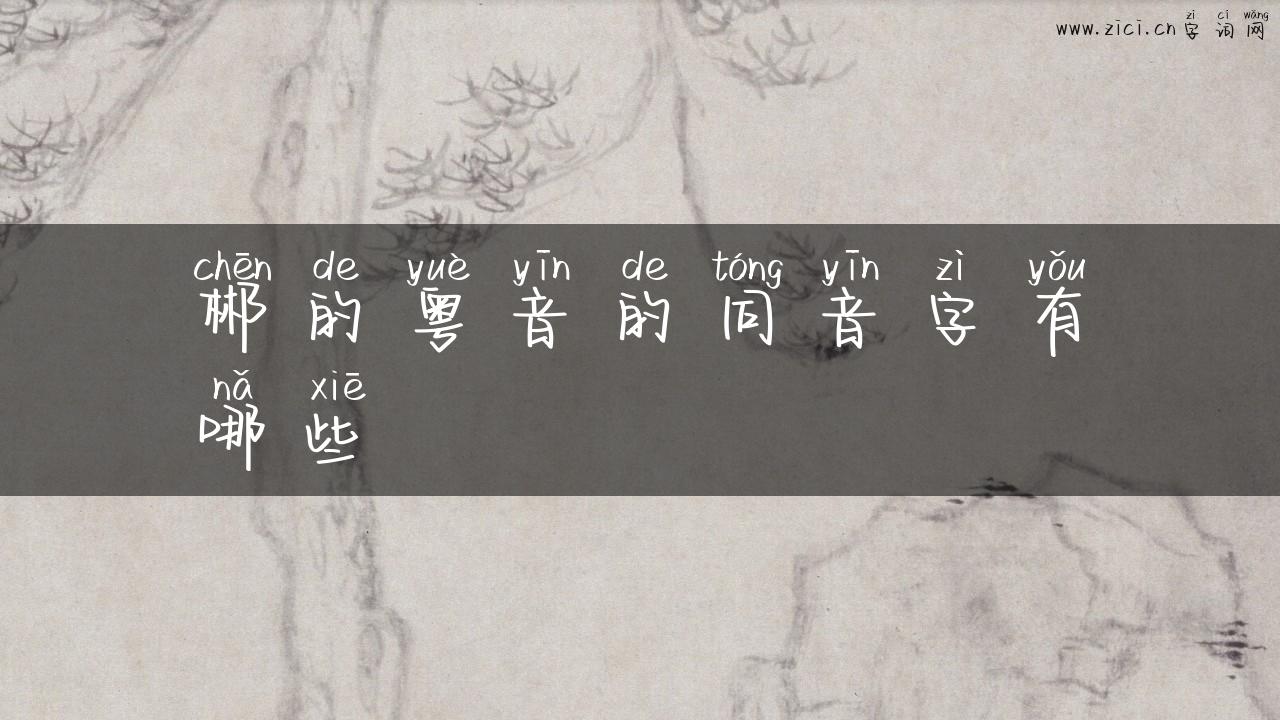 郴的粤音的同音字有哪些