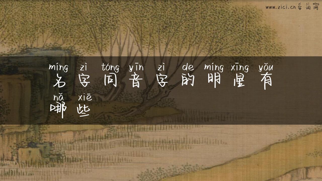 名字同音字的明星有哪些