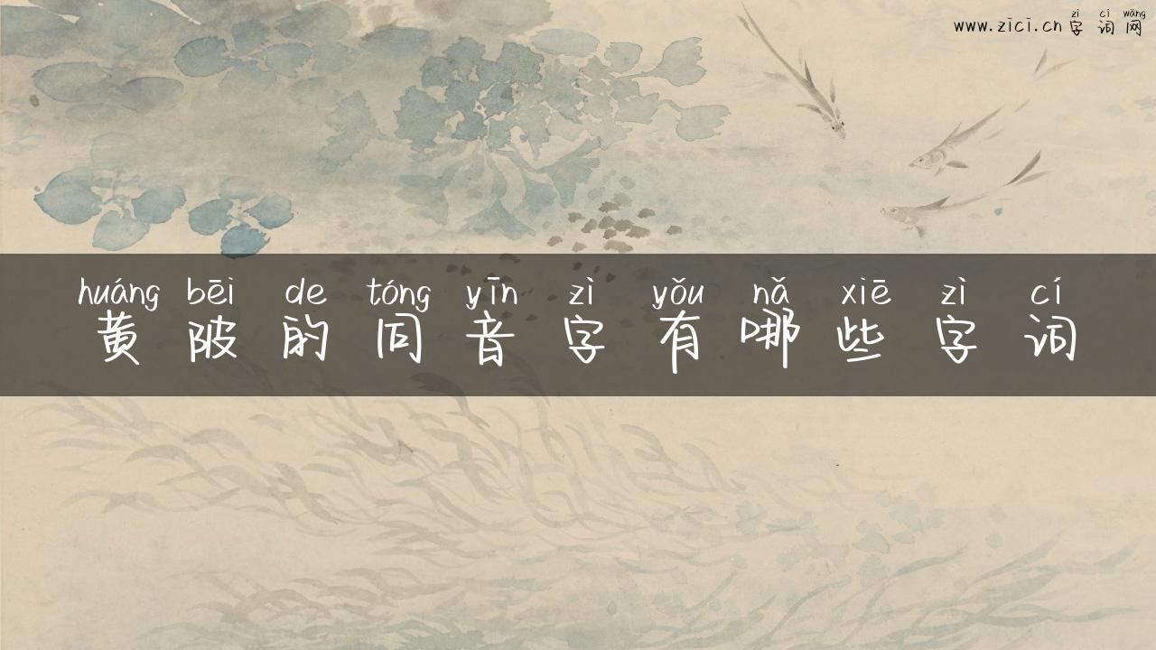 黄陂的同音字有哪些字词