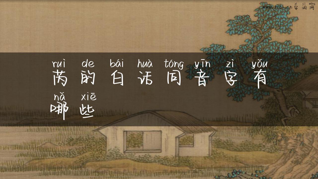 芮的白话同音字有哪些