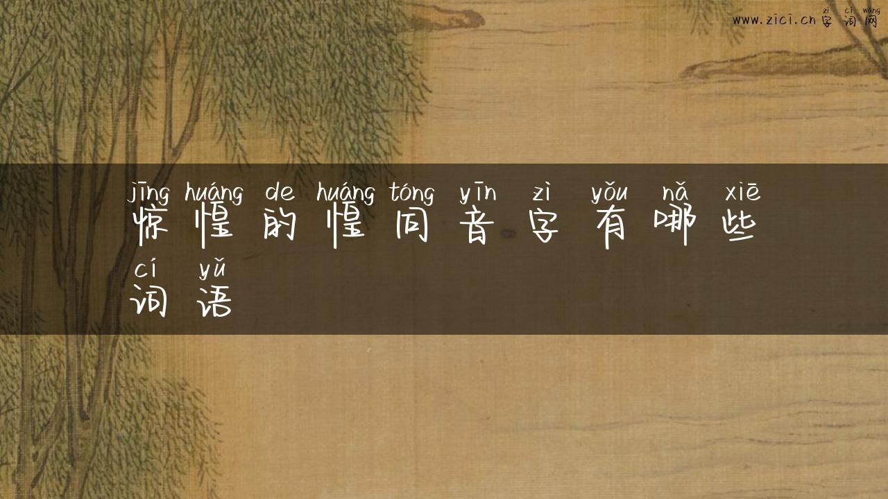 惊惶的惶同音字有哪些词语