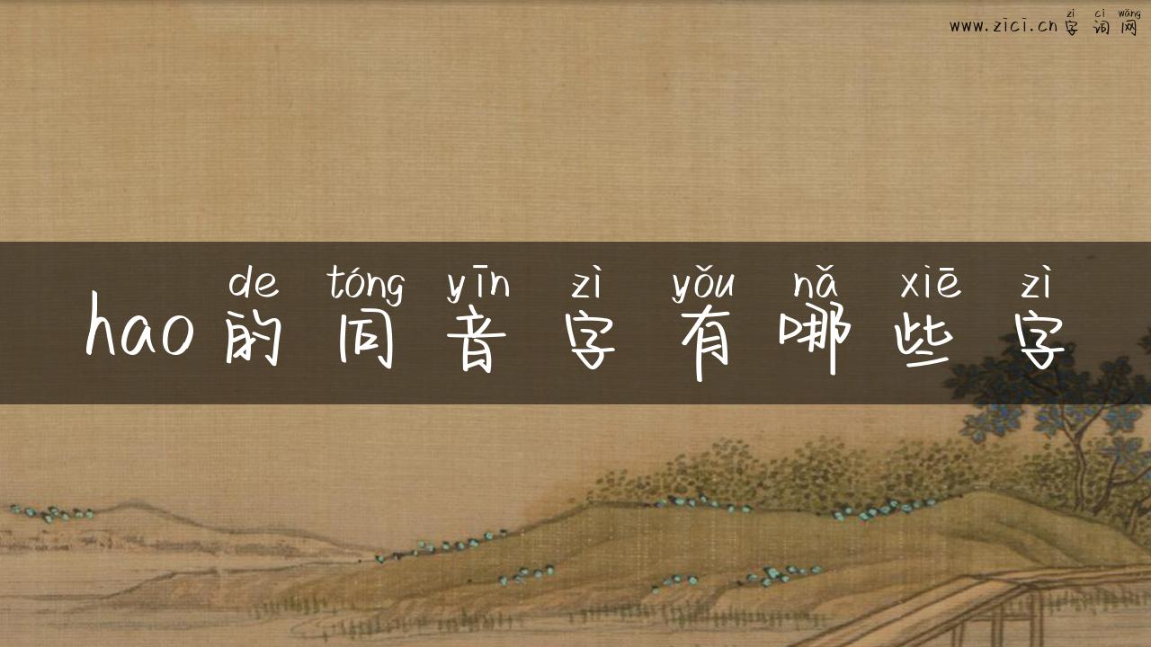 hao的同音字有哪些字