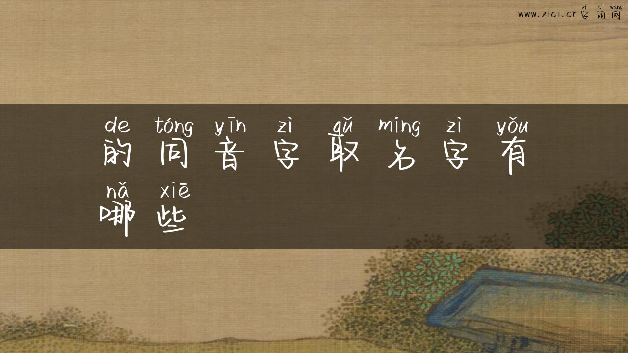 的同音字取名字有哪些