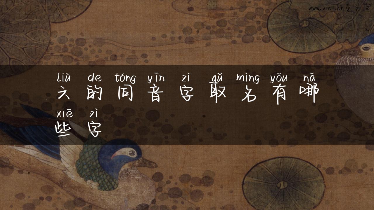 六的同音字取名有哪些字