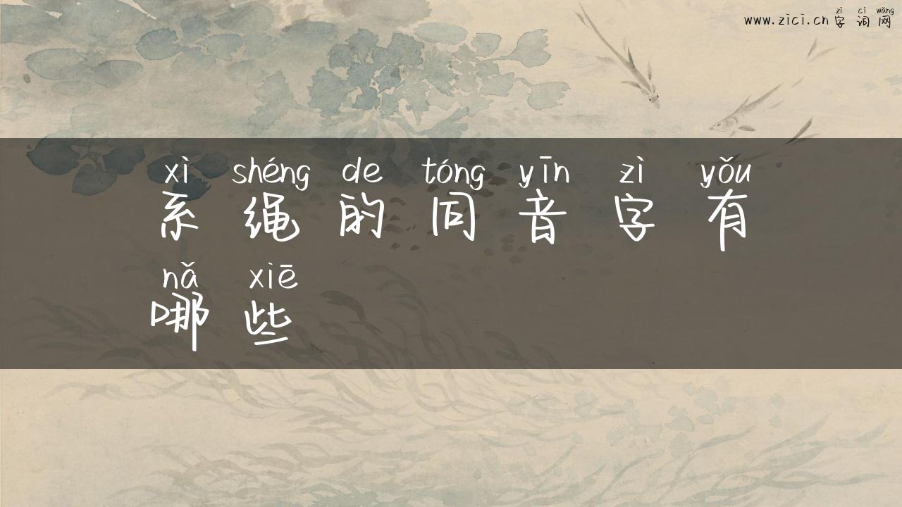系绳的同音字有哪些