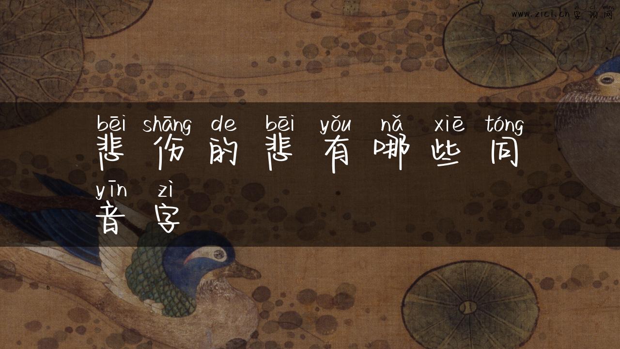 悲伤的悲有哪些同音字