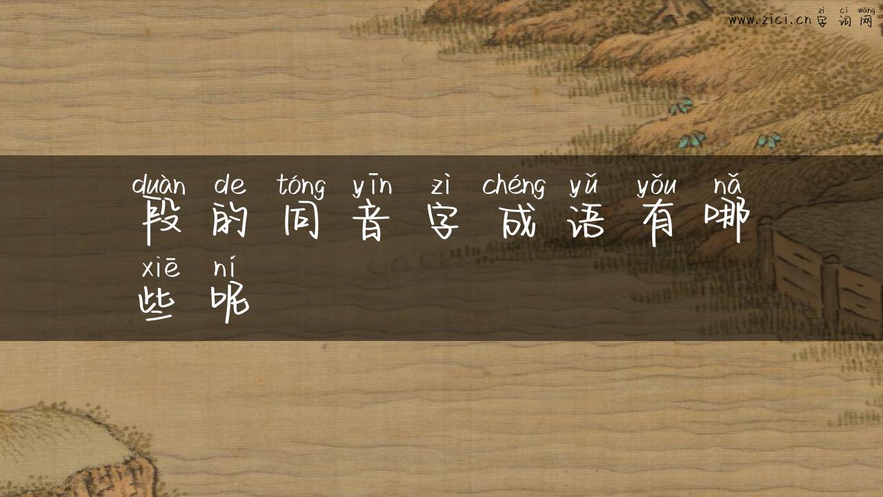 段的同音字成语有哪些呢