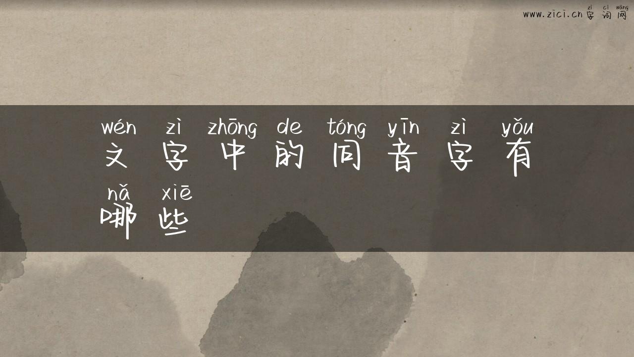 文字中的同音字有哪些