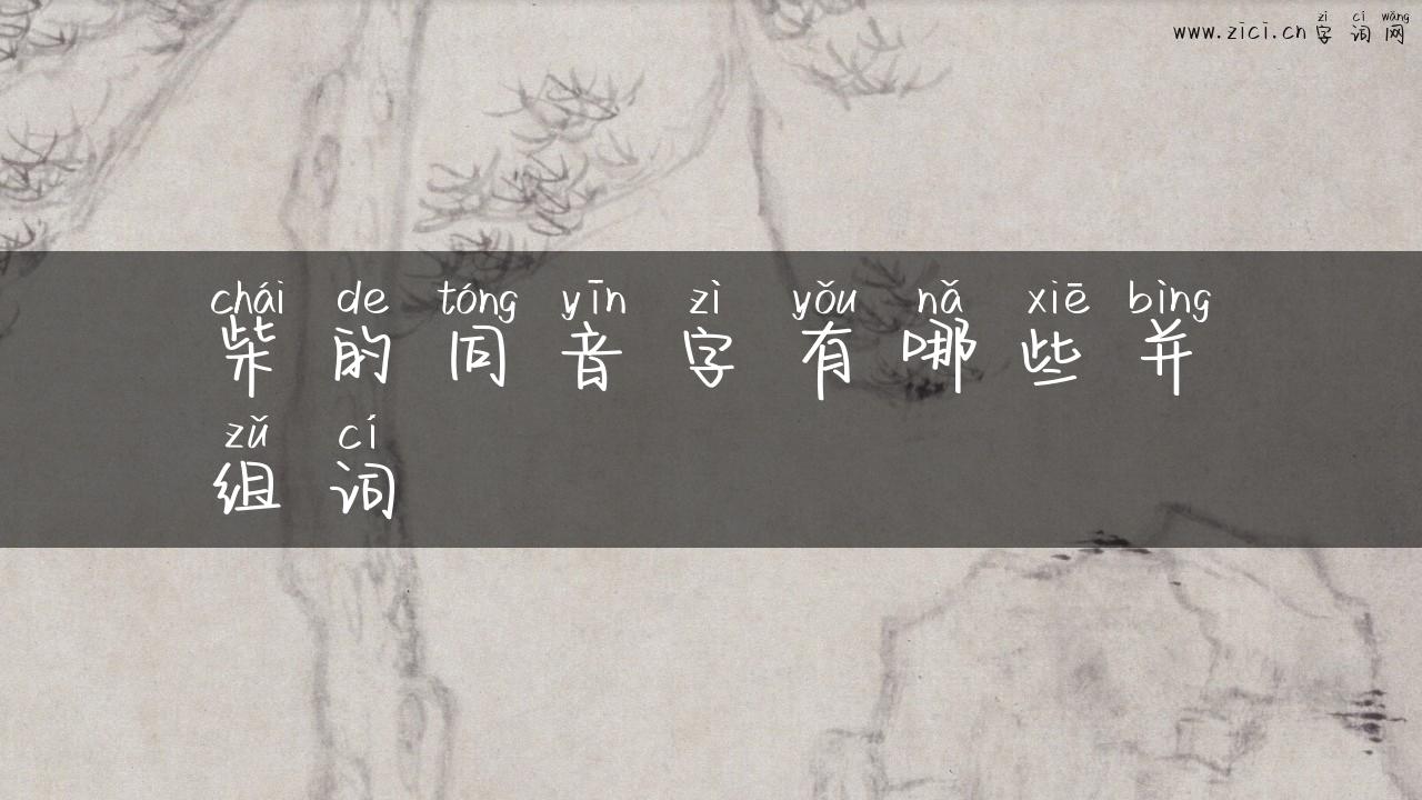 柴的同音字有哪些并组词