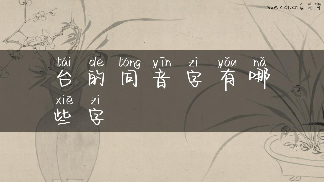 台的同音字有哪些字