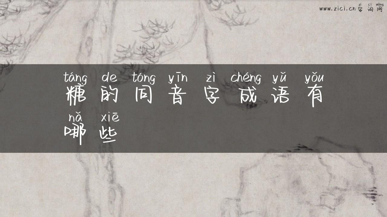 糖的同音字成语有哪些