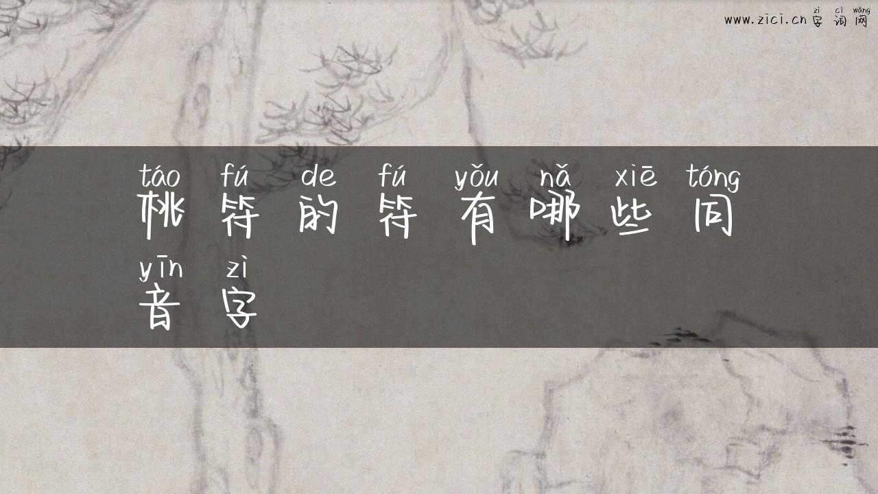 桃符的符有哪些同音字