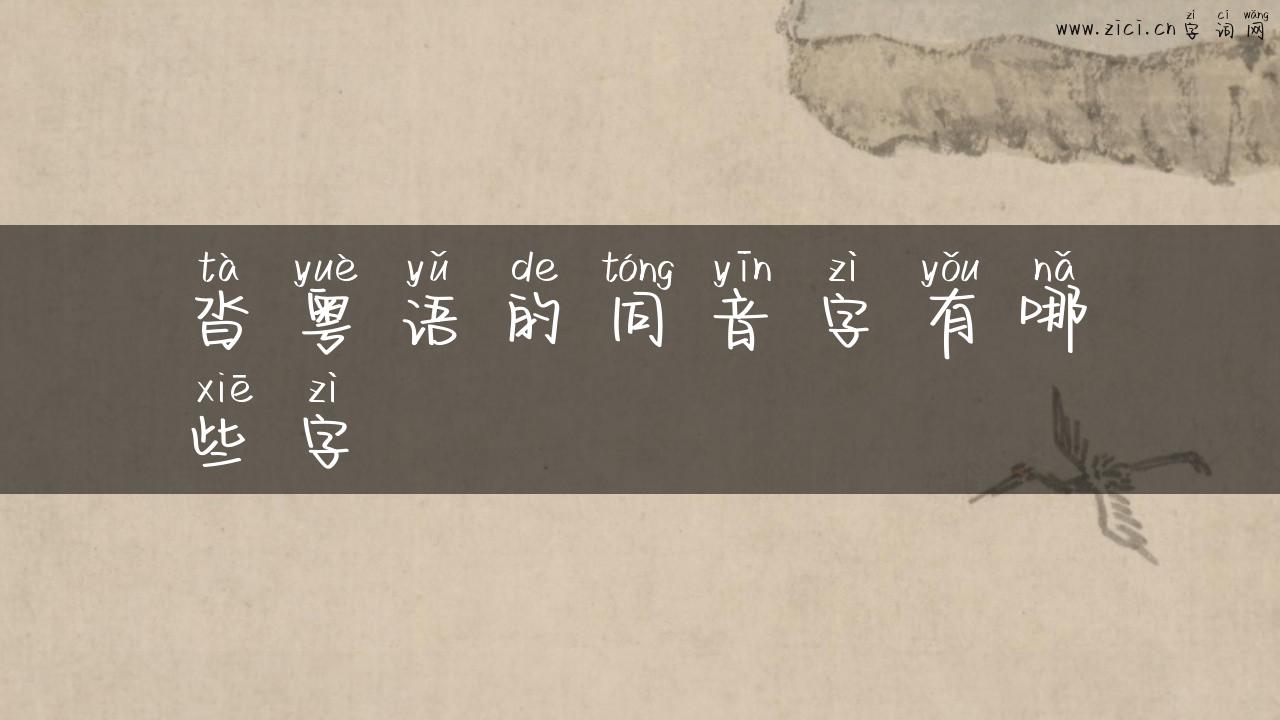 沓粤语的同音字有哪些字