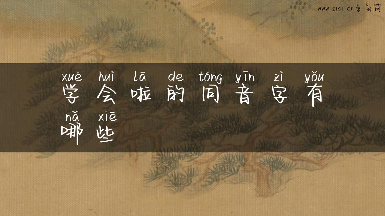 学会啦的同音字有哪些