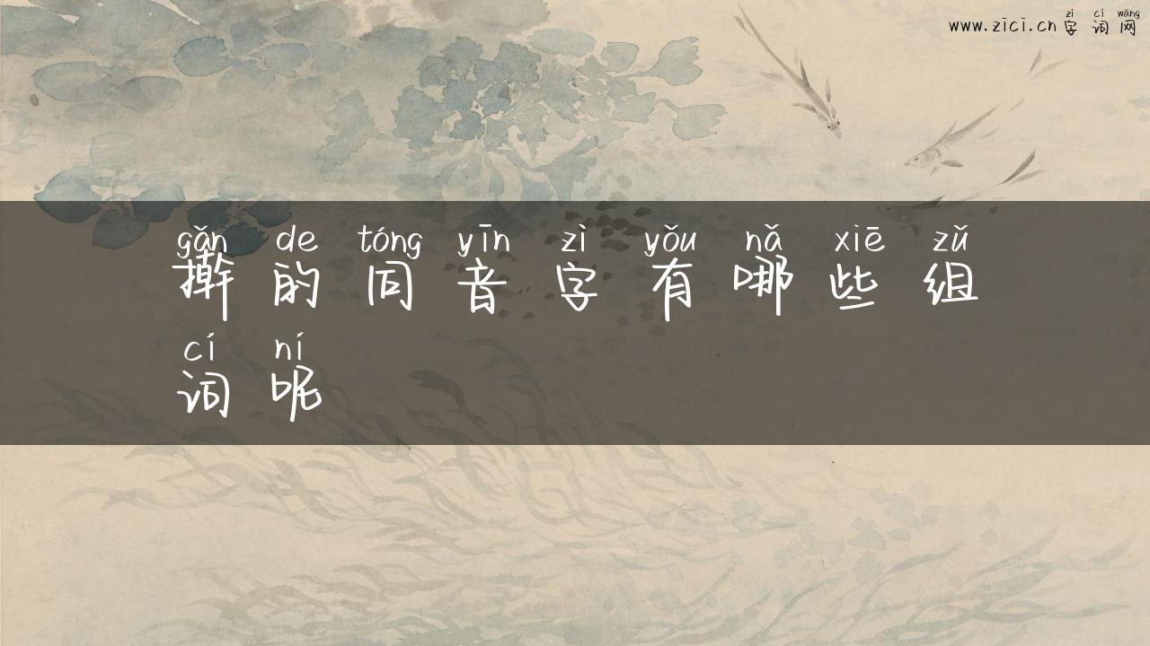 擀的同音字有哪些组词呢