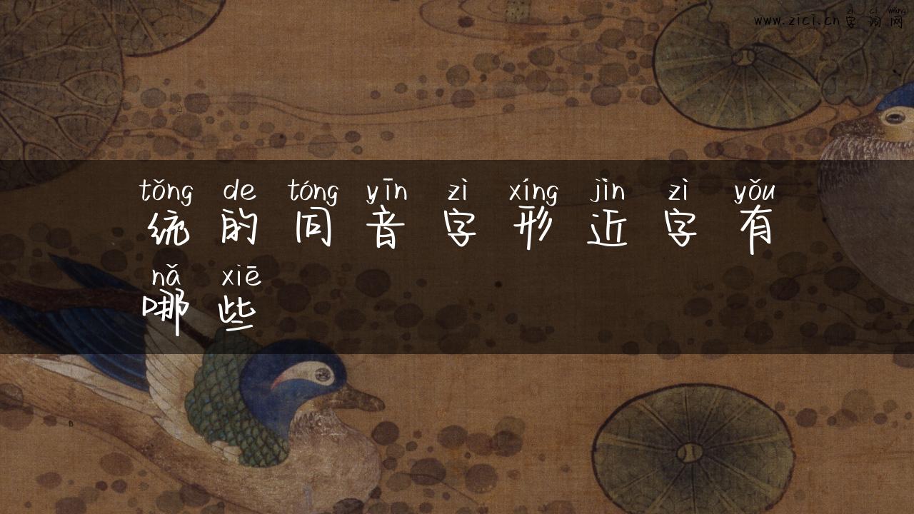统的同音字形近字有哪些