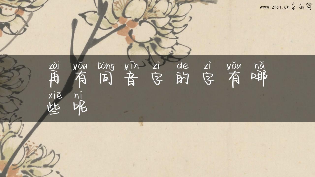 再有同音字的字有哪些呢