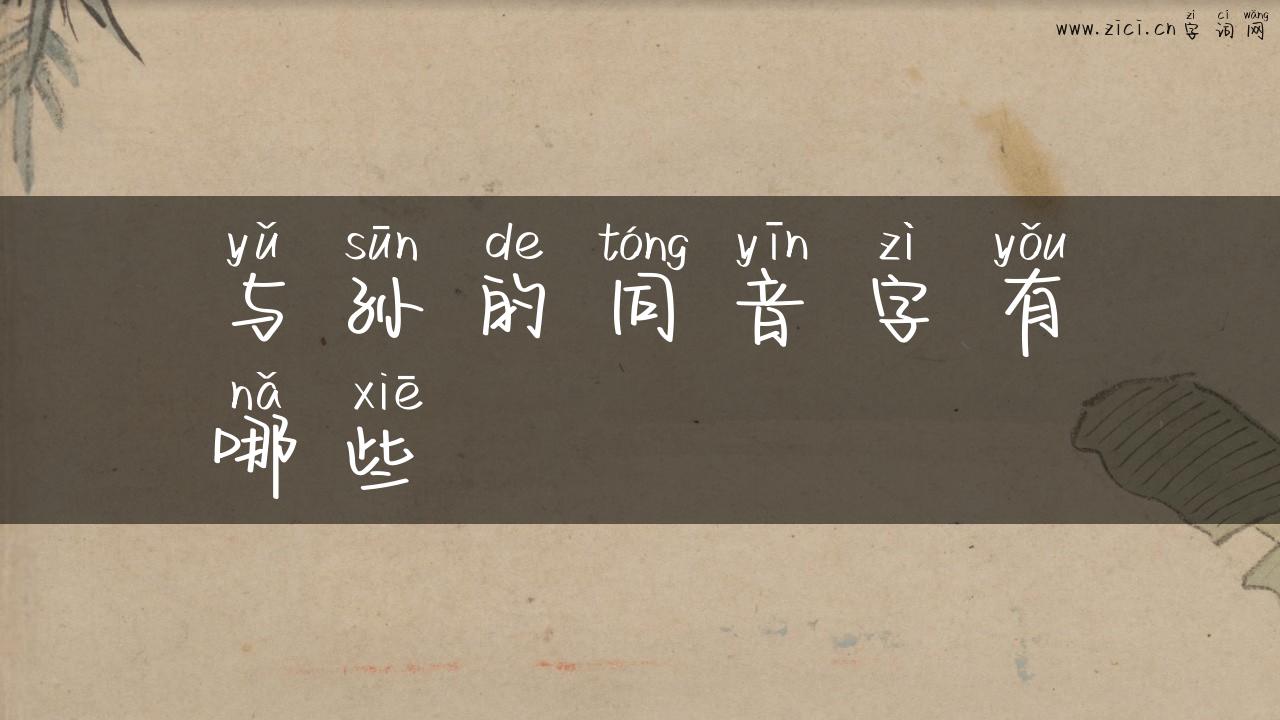 与孙的同音字有哪些