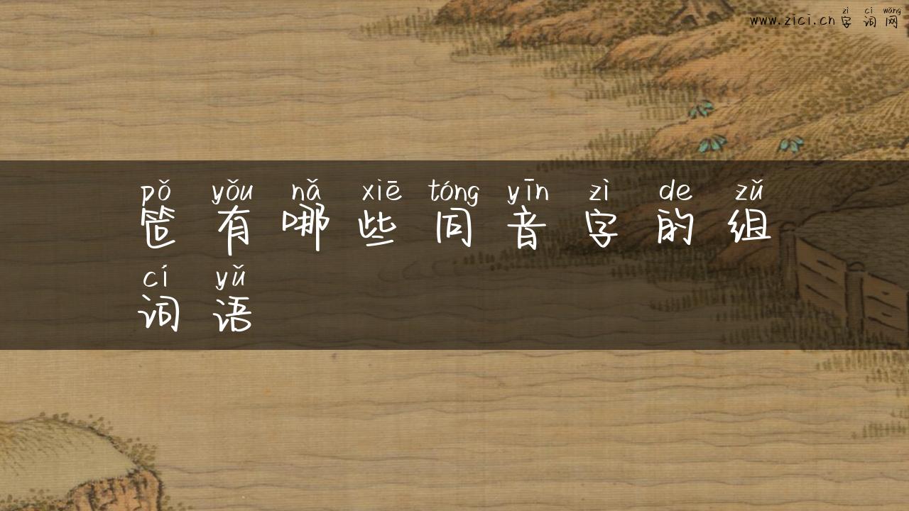 笸有哪些同音字的组词语