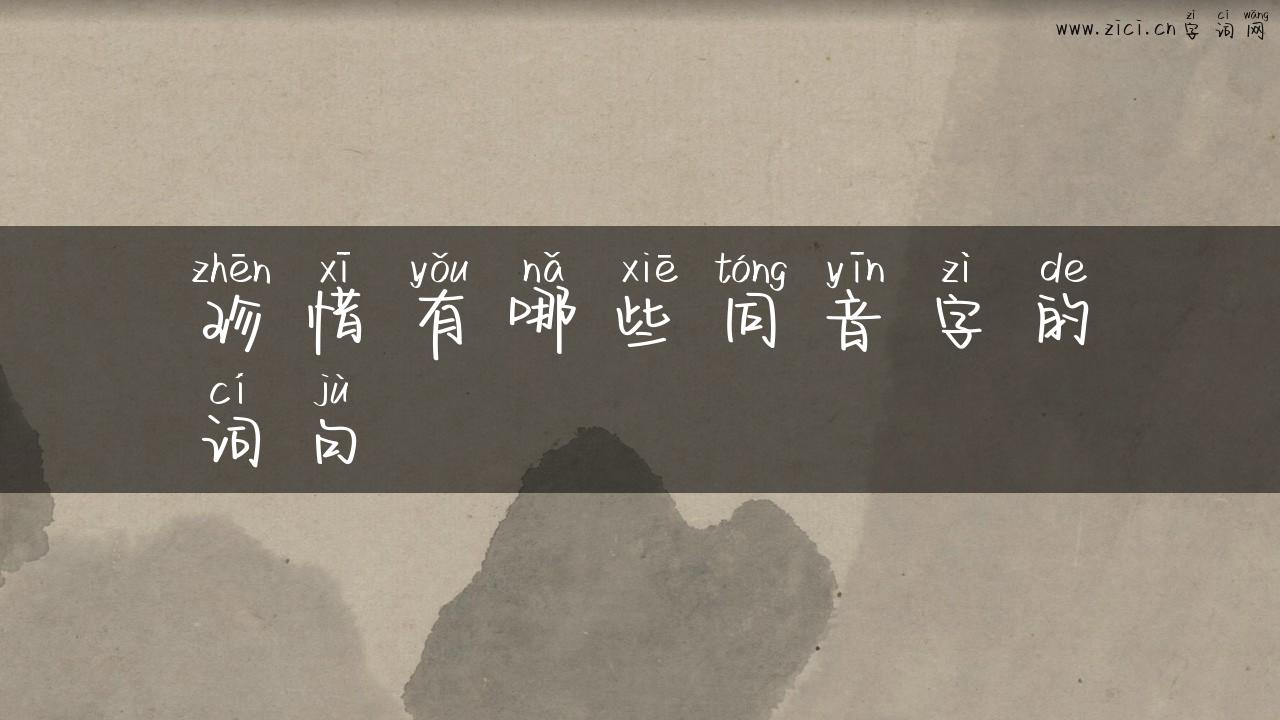 珍惜有哪些同音字的词句