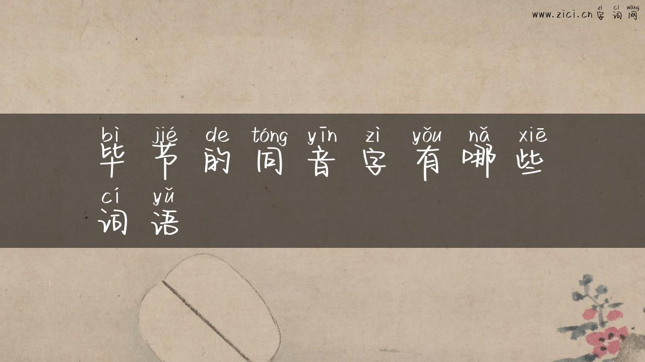 毕节的同音字有哪些词语