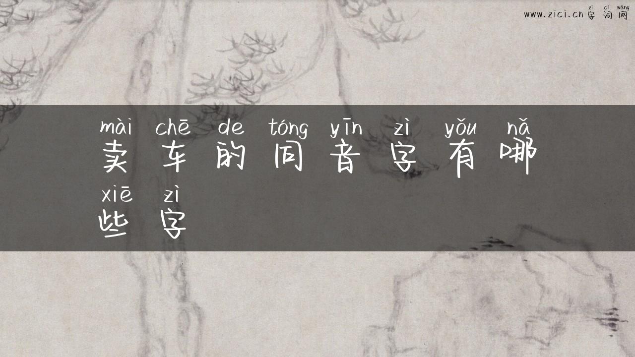 卖车的同音字有哪些字