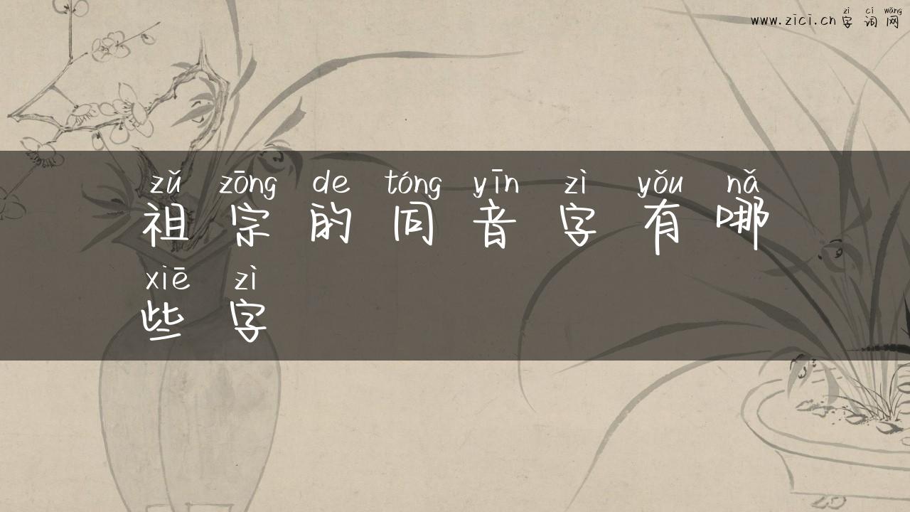祖宗的同音字有哪些字