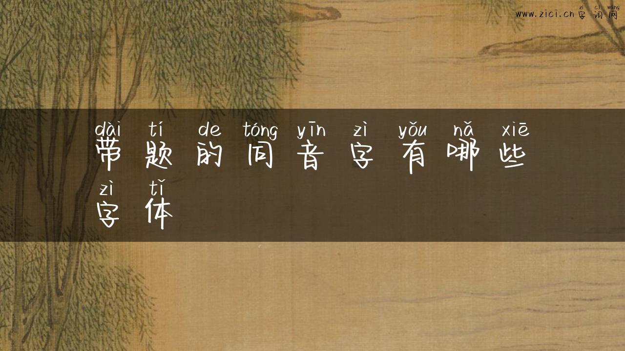 带题的同音字有哪些字体