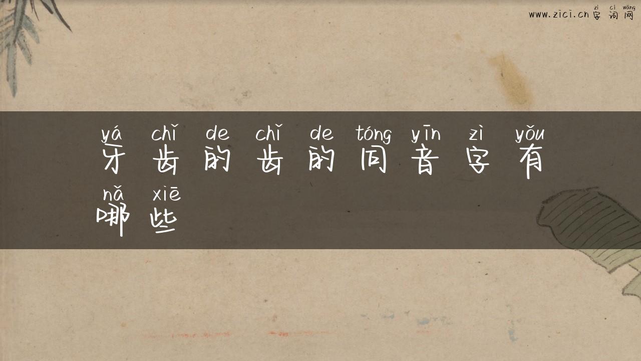 牙齿的齿的同音字有哪些