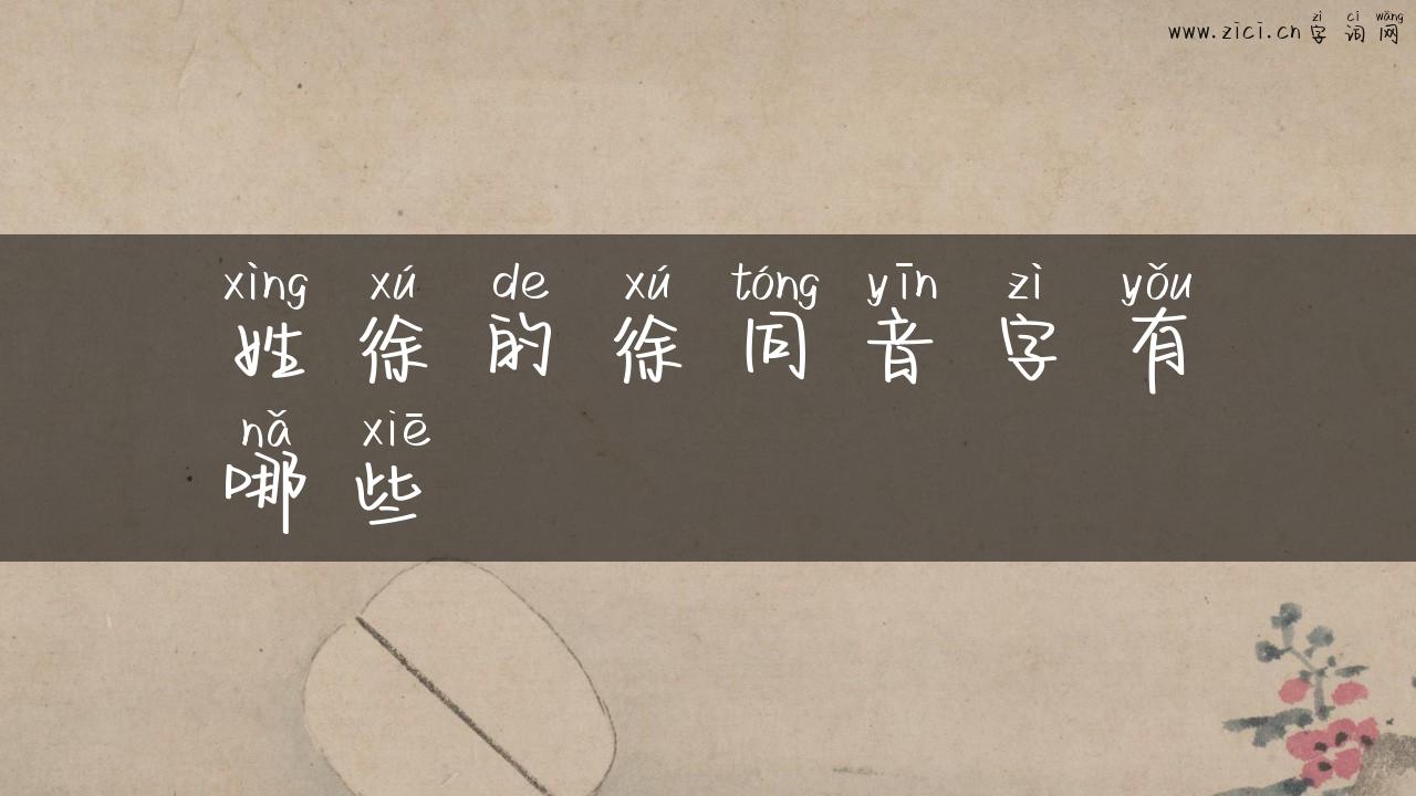 姓徐的徐同音字有哪些