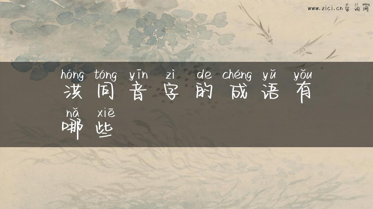 洪同音字的成语有哪些