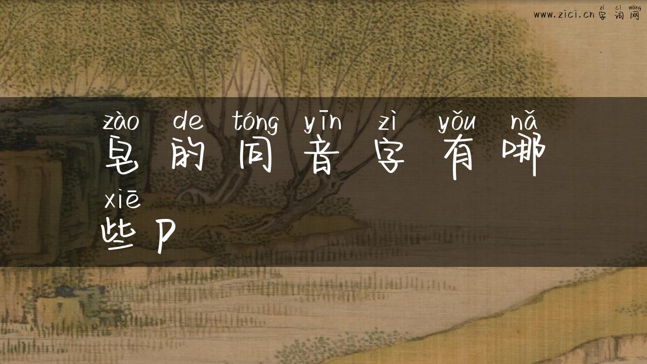 皂的同音字有哪些p
