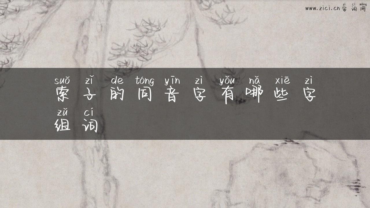 索子的同音字有哪些字组词