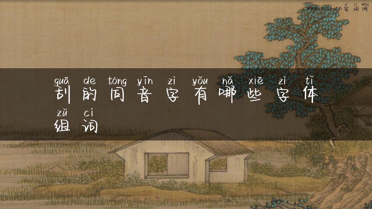 刮的同音字有哪些字体组词