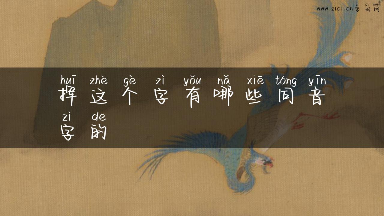 挥这个字有哪些同音字的
