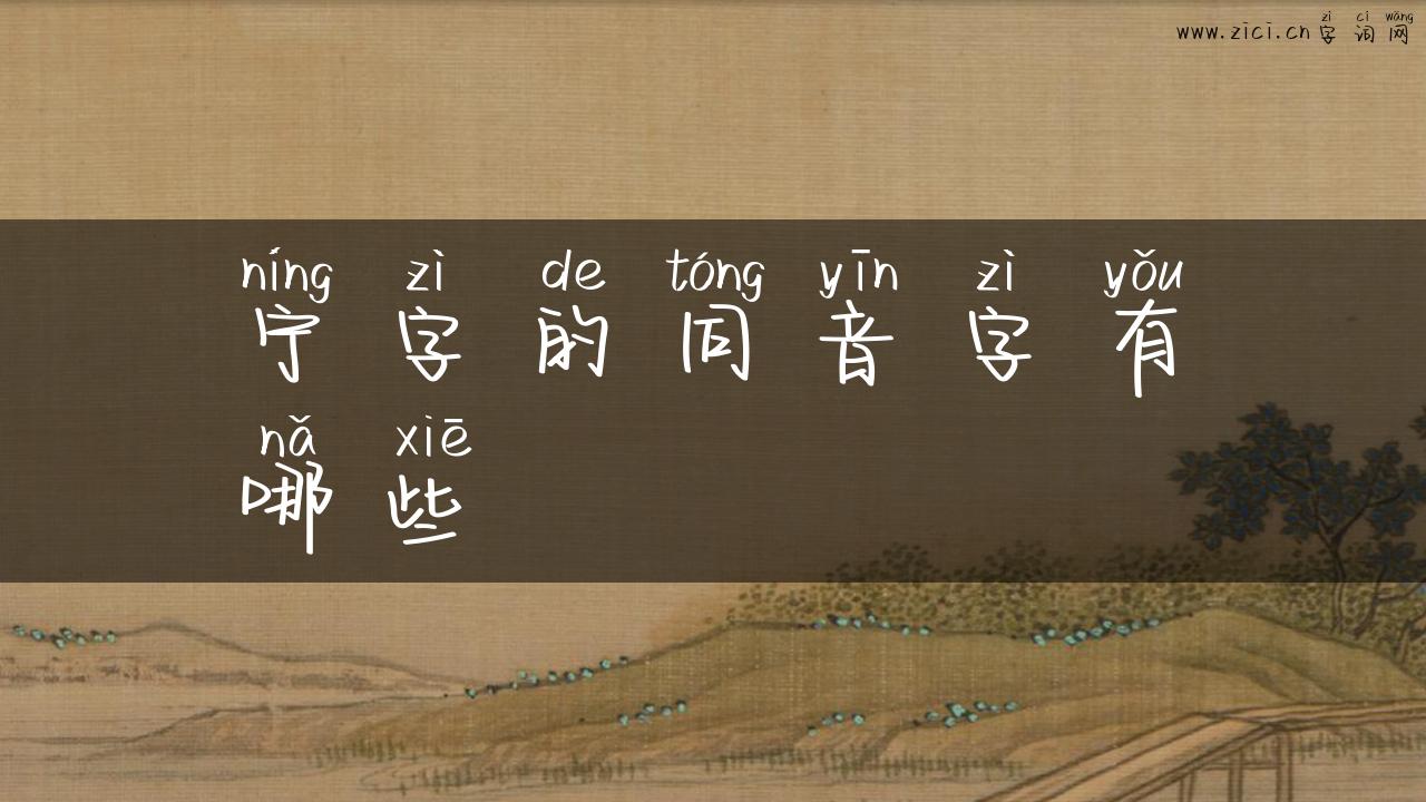 宁字的同音字有哪些