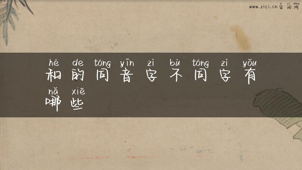和的同音字不同字有哪些