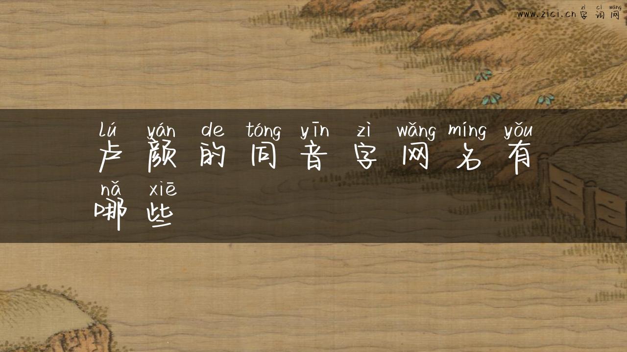 卢颜的同音字网名有哪些