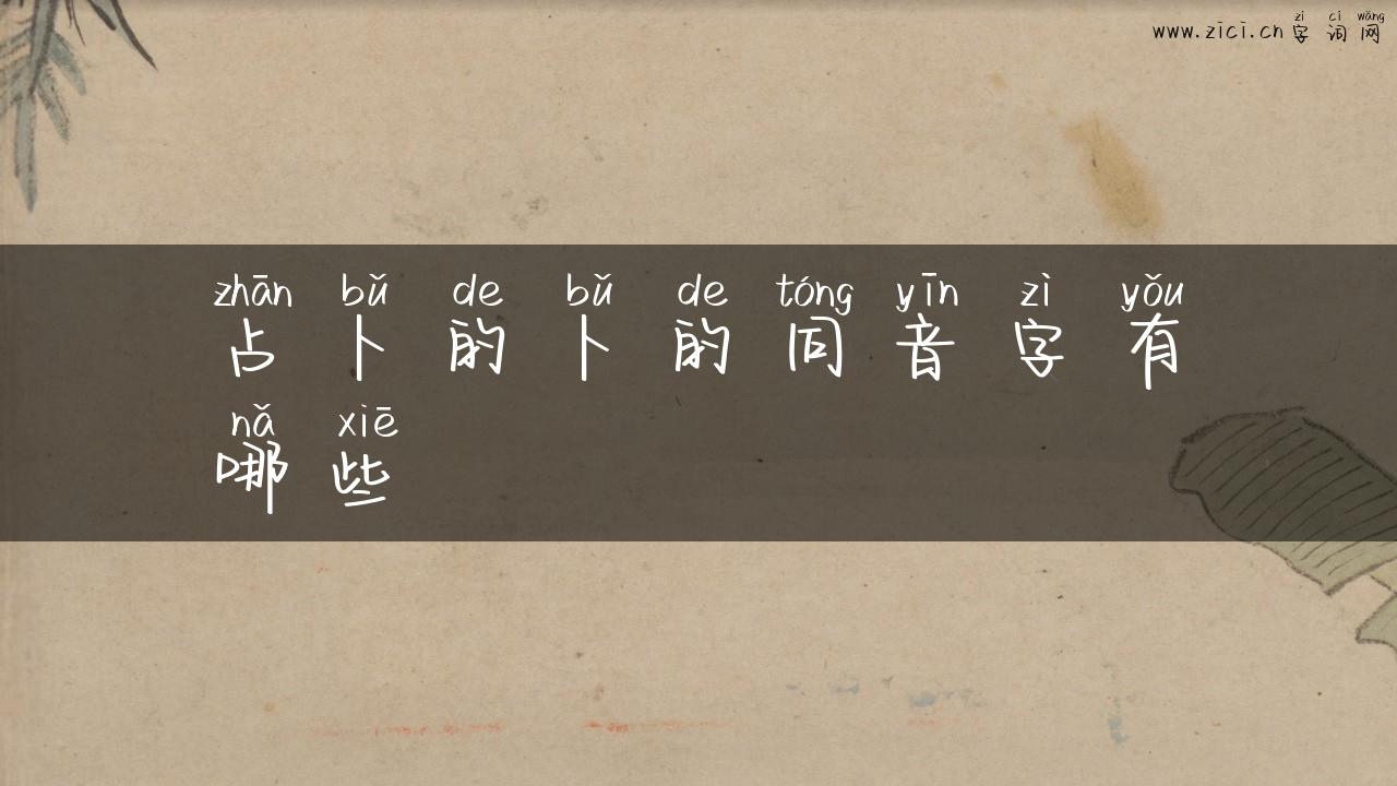 占卜的卜的同音字有哪些