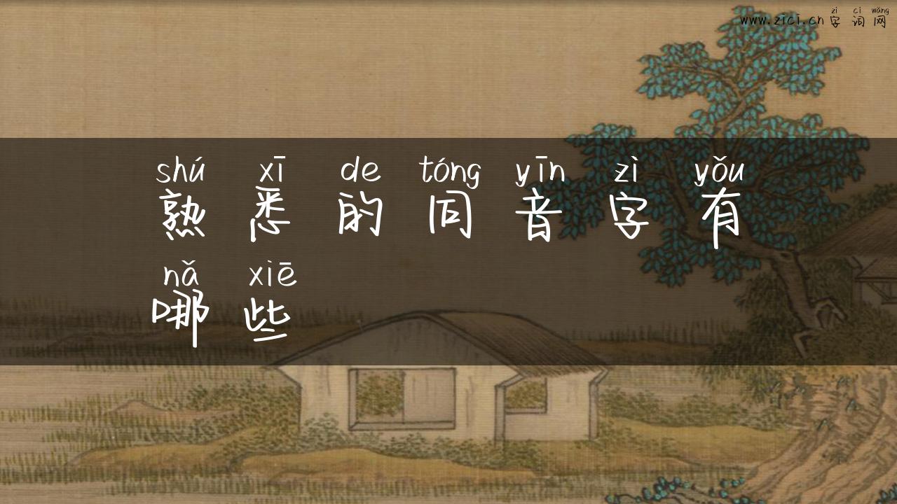 熟悉的同音字有哪些