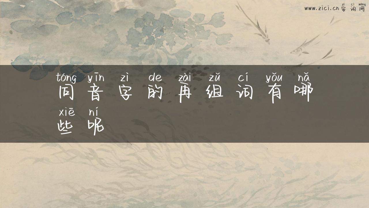 同音字的再组词有哪些呢