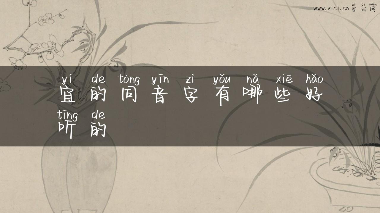 宜的同音字有哪些好听的