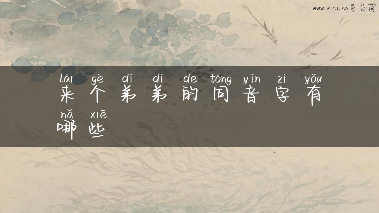 来个弟弟的同音字有哪些